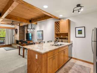 Experience rustic charm and modern convenience in this inviting living space.