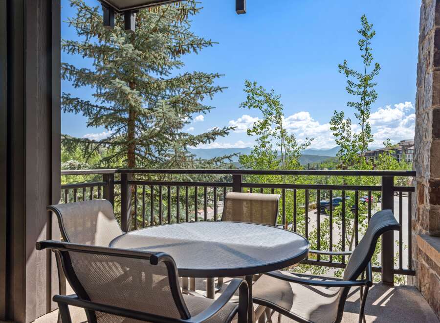 Enjoy breathtaking mountain views from this charming balcony, perfect for morning coffee or evening relaxation.