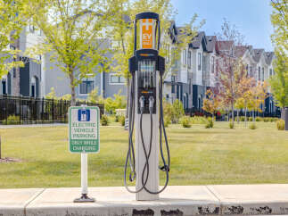Discover modern living with convenient electric vehicle charging stations right outside your door.