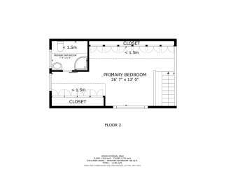 Discover this spacious primary suite featuring a generous 26' 7' x 13' 0' bedroom, perfect for relaxation and personalization.