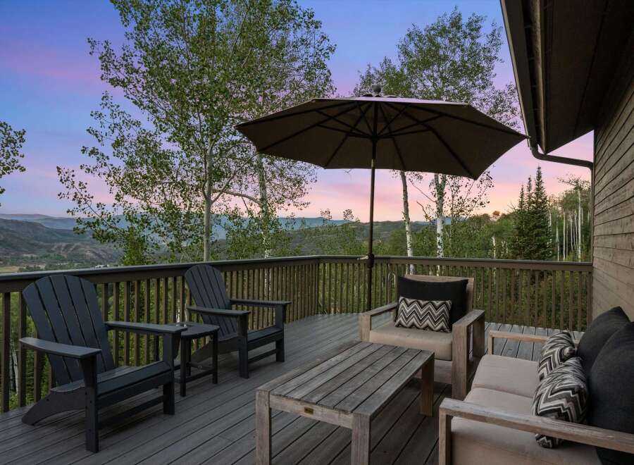 Enjoy breathtaking mountain views from this stunning deck, perfect for relaxing or entertaining.