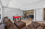 Step into this inviting finished basement, perfect for entertainment and relaxation.