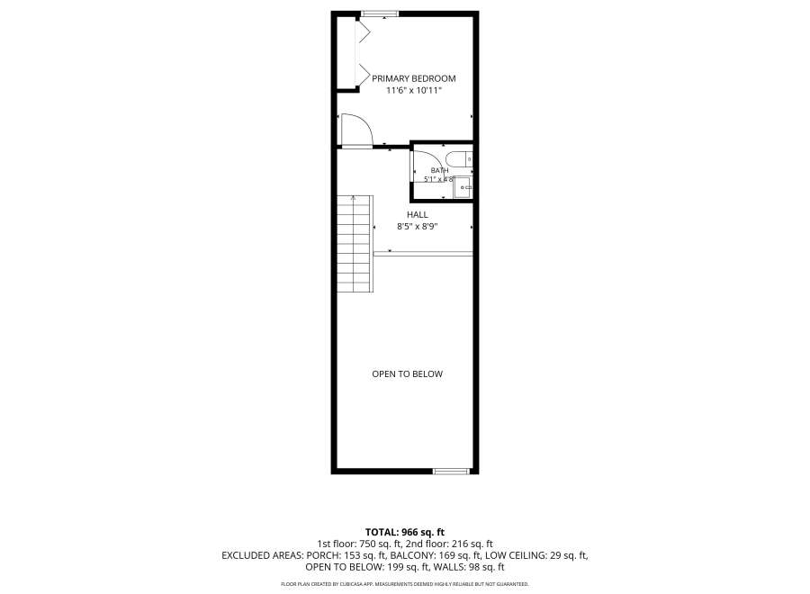 Discover this charming floor plan featuring a spacious primary bedroom measuring 11'6' x 10'11', perfect for relaxation.