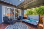 Enjoy ultimate relaxation in this backyard oasis, featuring a luxurious hot tub perfect for unwinding.