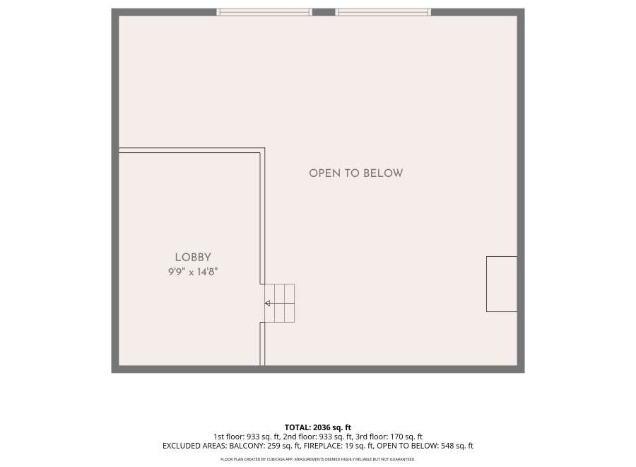 Discover this spacious floor plan featuring a large lobby area measuring 9'9' x 14'8'.