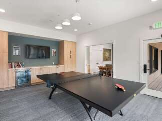Enjoy leisure and entertainment in this vibrant community space, featuring a professional ping pong table perfect for friendly competitions.