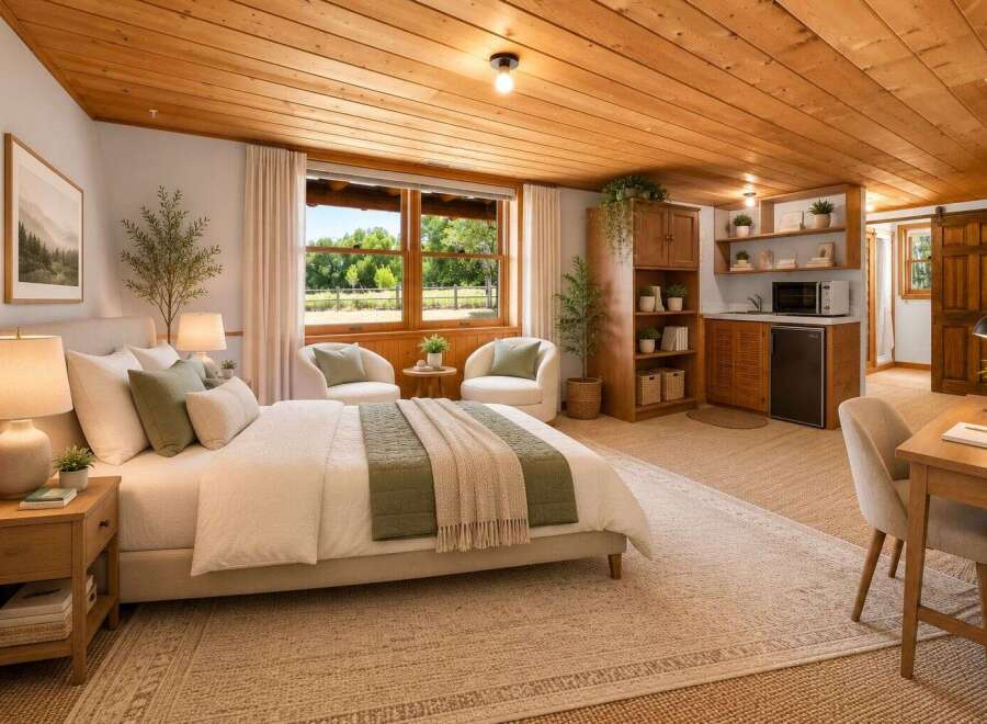 Experience rustic charm and modern convenience in this beautifully appointed studio.