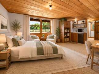 Experience rustic charm and modern convenience in this beautifully appointed studio.