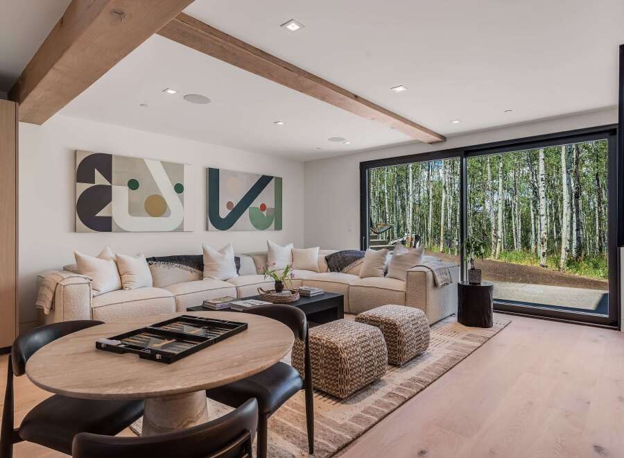 Experience modern living with this spacious sectional sofa, perfect for relaxing or entertaining.