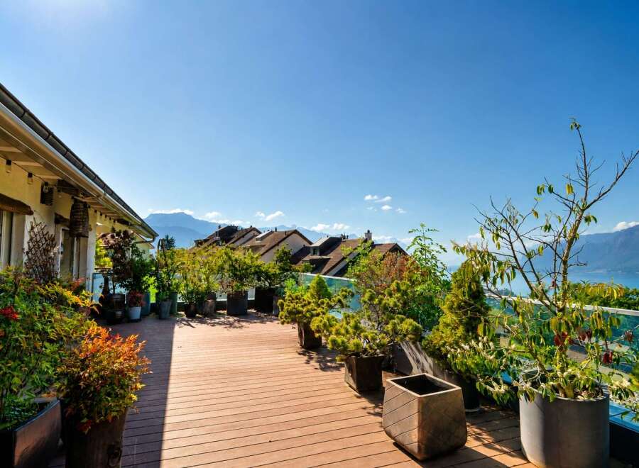 Experience breathtaking panoramic views from this stunning rooftop terrace, perfect for entertaining or serene relaxation.