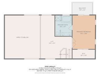 Discover this spacious loft featuring an expansive open-to-below area and a generous 16'10' x 23'3' loft space perfect for relaxation or entertainment.