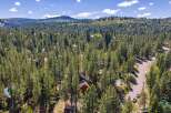 Nestled amidst a dense forest of towering pine trees, this property offers a secluded mountain retreat.
