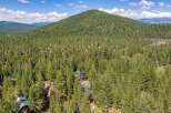 Nestled amidst a dense forest of mature pine trees, this property offers a secluded mountain retreat.
