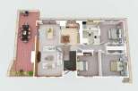 Discover this stunning 2nd-floor layout featuring a spacious living area, a modern kitchen, and a dining space perfect for gatherings.