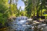 Experience the tranquility of this stunning property, featuring a picturesque river flowing through lush greenery.