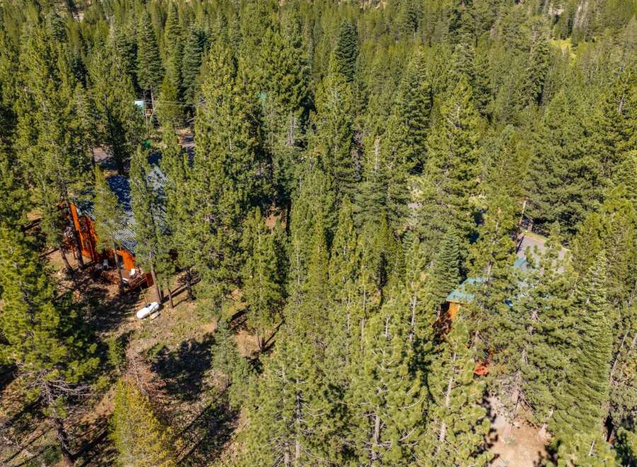 Nestled amidst a dense forest of mature pine trees, this property offers a secluded and tranquil retreat.