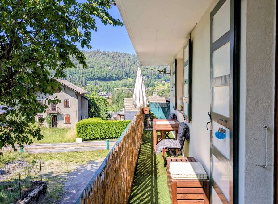 Enjoy breathtaking mountain views from this charming balcony, perfect for your morning coffee or evening relaxation.