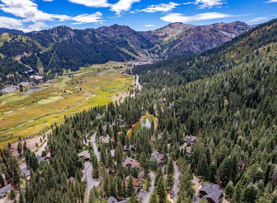Nestled amidst a lush pine forest, this stunning property offers a serene mountain retreat.