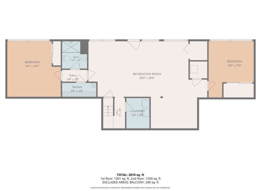 Discover this spacious lower level featuring two generously sized bedrooms, a relaxing sauna, and a convenient laundry room.