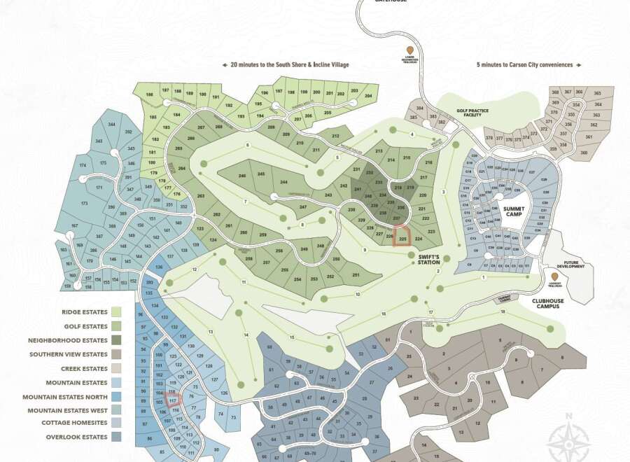 Discover luxury living at its finest with this stunning property map, showcasing exclusive estates like Ridge, Golf, Neighborhood, Southern View, Creek, and Mountain Estates.