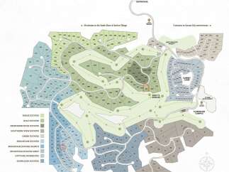 Discover luxury living at its finest with this stunning property map, showcasing exclusive estates like Ridge, Golf, Neighborhood, Southern View, Creek, and Mountain Estates.