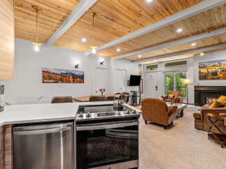Experience the perfect blend of modern comfort and rustic charm in this stunning living space.