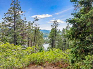 Experience breathtaking lake views from this stunning property, nestled amongst mature pine trees and lush greenery.