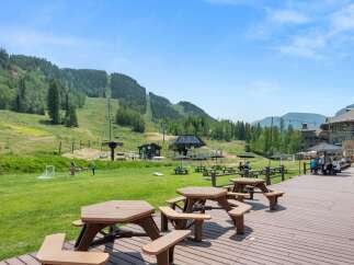 Enjoy the stunning mountain views from this property, perfect for outdoor gatherings.