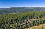 Nestled amidst a dense forest of evergreen trees, this property offers a serene mountain retreat.