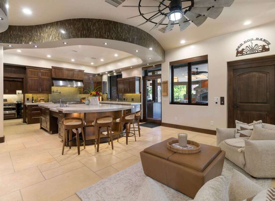 Experience luxury living in this expansive open-concept kitchen and living area, perfect for entertaining.