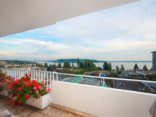 Enjoy breathtaking views from this stunning balcony, perfect for relaxing or entertaining.
