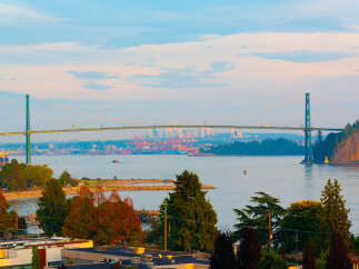 Experience breathtaking views of the Lions Gate Bridge and the Vancouver skyline from this prime real estate location.