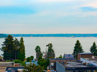 Experience breathtaking water views from this prime real estate location, offering a serene backdrop to urban living.