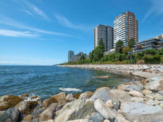 Experience stunning waterfront living with panoramic ocean views from these modern high-rise apartments.