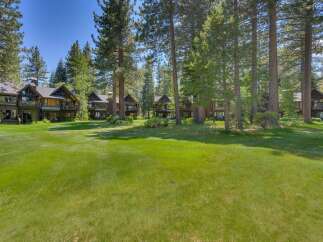 Nestled amidst towering pine trees, this stunning property offers a serene retreat with its multi-level architecture and expansive green lawns.
