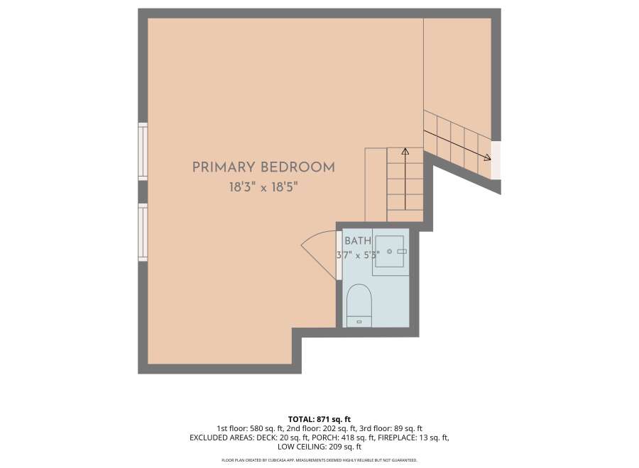 Discover this spacious primary bedroom, measuring an impressive 18'3' by 18'5', offering ample room for relaxation and personalization.