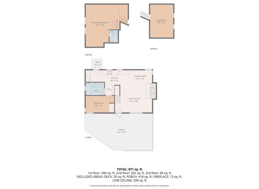 Discover this multi-level home featuring a spacious primary bedroom on the second floor and an additional bedroom on the third floor.