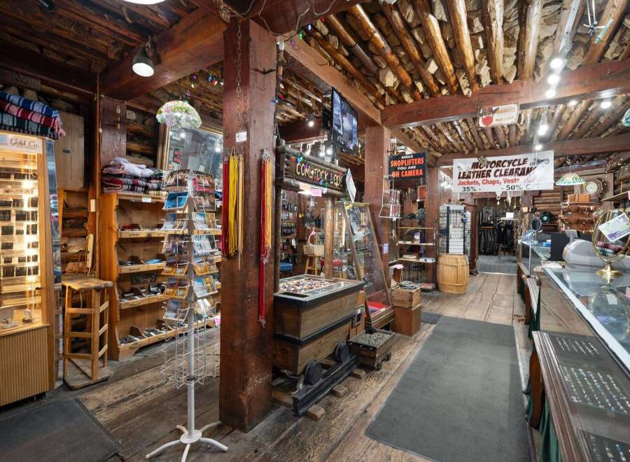 Step into a rustic Western-themed gift shop, reminiscent of a bygone era.