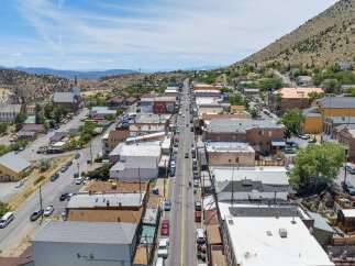Explore this charming historic downtown street, perfect for commercial real estate investment or a vibrant business location.