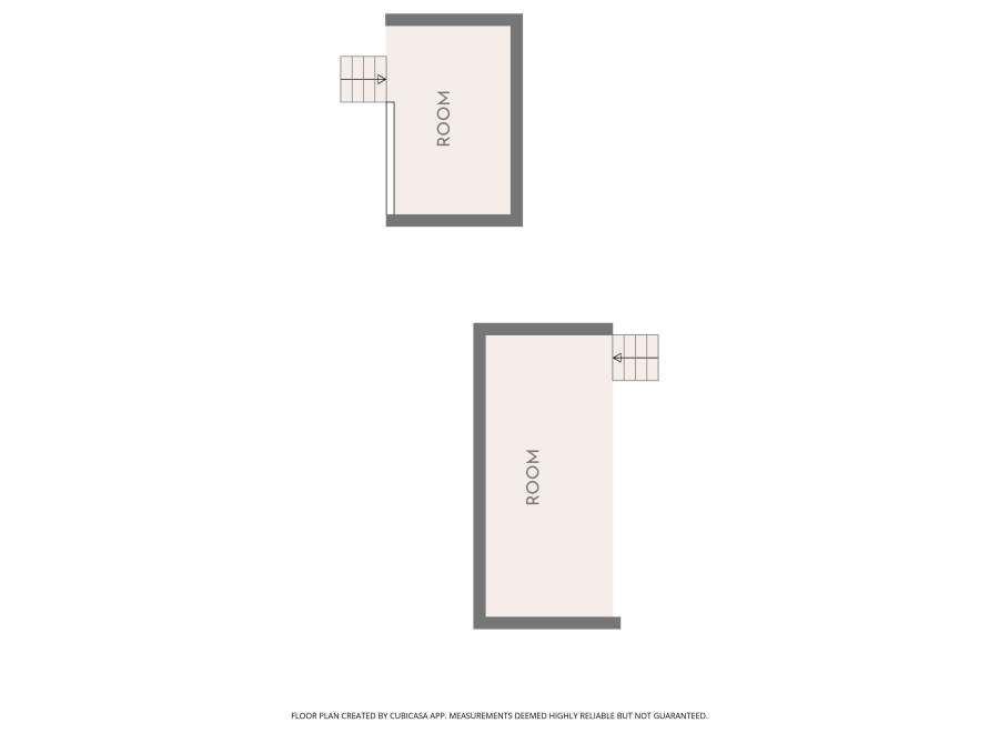 Explore this unique floor plan featuring two distinct rooms, each offering a private staircase for convenient access.