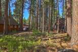 Nestled among towering pine trees, this charming property offers a serene escape.
