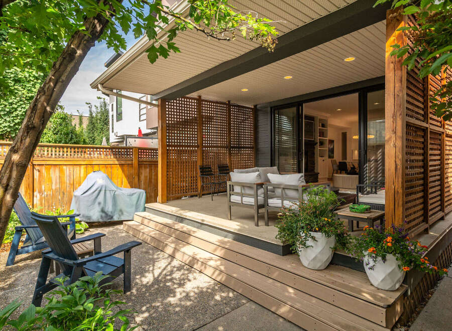 Enjoy seamless indoor-outdoor living with this beautifully designed patio space.
