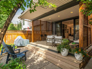 Enjoy seamless indoor-outdoor living with this beautifully designed patio space.