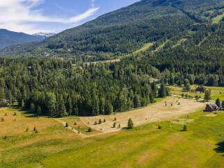 Discover this expansive property nestled amidst a lush forest and rolling hills, offering breathtaking mountain views.