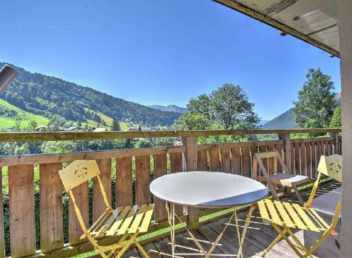 Enjoy breathtaking mountain views from this charming balcony, perfect for your morning coffee or evening relaxation.