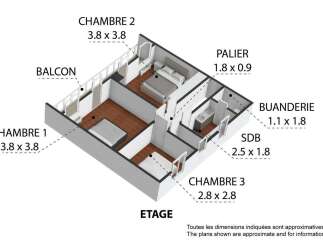 Discover this spacious apartment featuring three bedrooms, including a master suite and two additional well-sized rooms.
