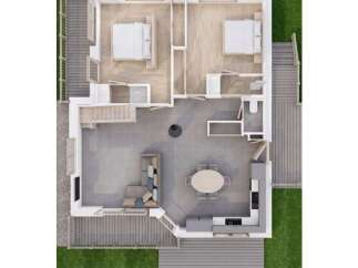 Discover this stunning modern home featuring an open-concept living area with a sleek kitchen, dining space, and comfortable lounge.