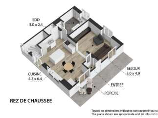 Discover this charming ground floor residence featuring a spacious living area (3.