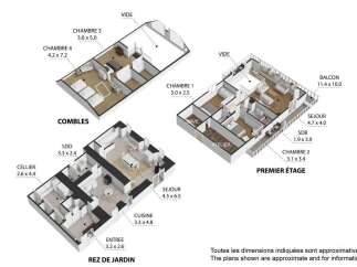 Discover this multi-level property featuring a garden level with an entrance, kitchen, living room, and cellar.