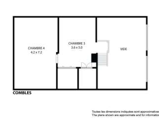 Discover this spacious attic level featuring two distinct rooms, 'Chambre 4' measuring 4.